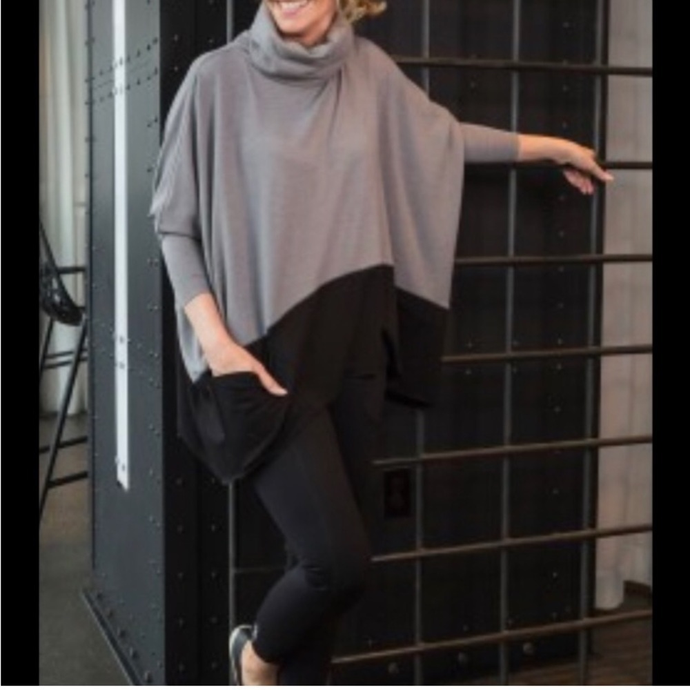 Jofit Jo poncho black & gray nwt